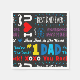 Serviettes Jetables Fête des pères Meilleur papa dit