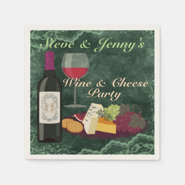 Serviettes Jetables Fête du vin et du fromage (Devant)