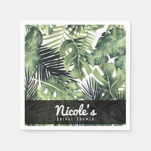Serviettes Jetables Feuille vert Botanique Tropical Plante Mariage