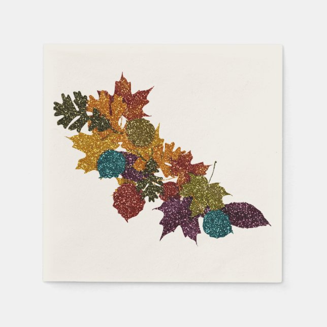 Serviettes Jetables Feuilles d'automne de la Glitterie (Devant)