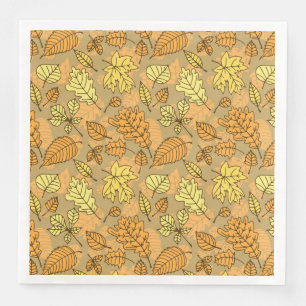 Serviettes Jetables Feuilles d'automne motif