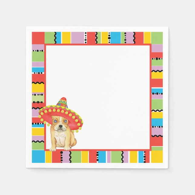Serviettes Jetables Fiesta Frenchie (Devant)
