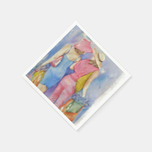 SERVIETTES JETABLES FILLETTES AMIS PAPIER NAPKINS