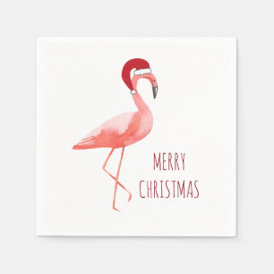 Serviettes Jetables Flamant rose amusant serviettes de Noël