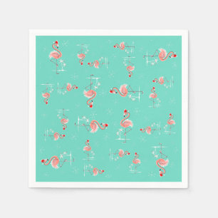 Serviettes Jetables Flamant rose de Noël Tourner la serviette en papi