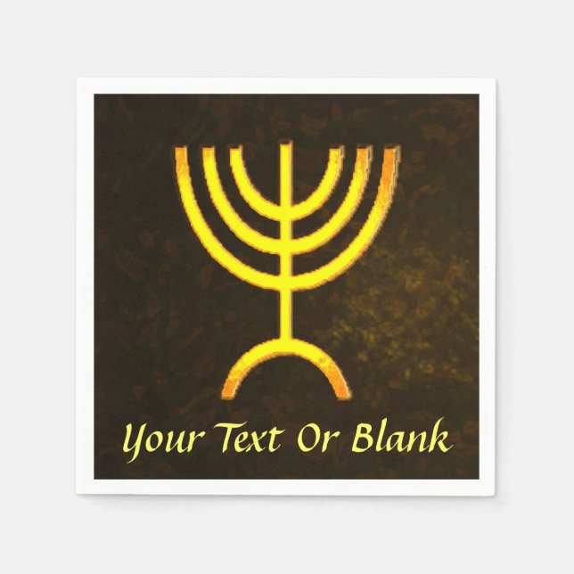 Serviettes Jetables Flamme de Menorah (Devant)