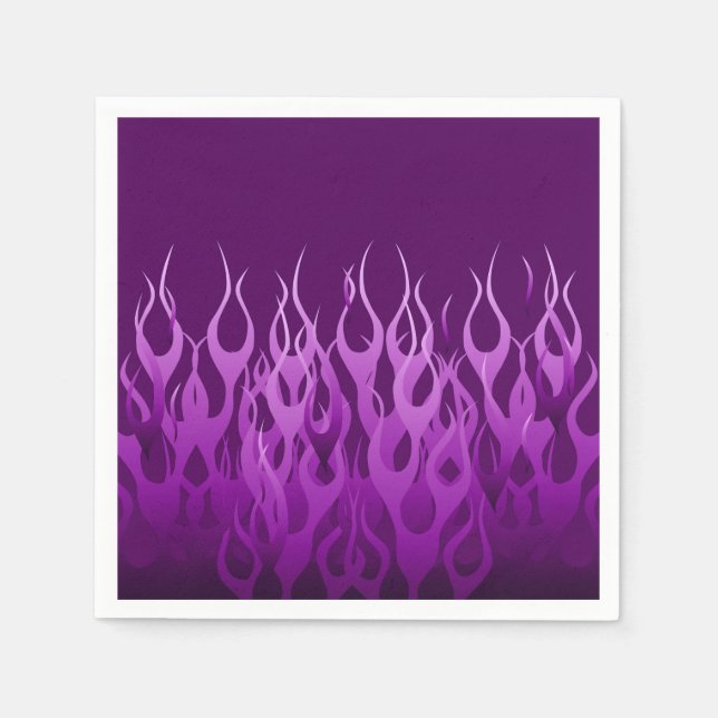 Serviettes Jetables Flammes de course violet cool (Devant)