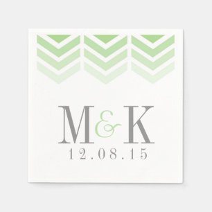 Serviettes Jetables Flèches Ombre moderne Chevron moderne Monogram Nap