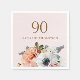 Serviettes Jetables Fleur de Pêche Rustique vintage 90e fête d'anniver