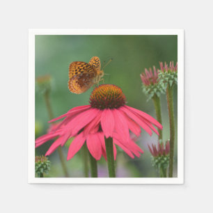 Serviettes Jetables Fleur papillon