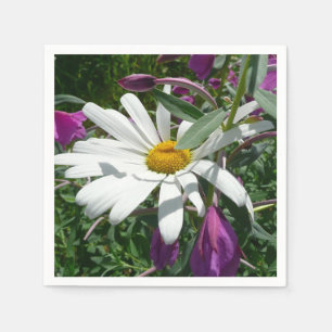 Serviettes Jetables Fleur sauvage Daisy et Fireweed