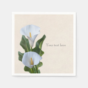 Serviettes Jetables Fleurs de calla Lily Élégant Mariage Floral