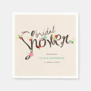 Serviettes Jetables Fleurs de Printemps Whimsical Chic Fête des mariée