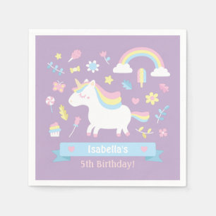 Serviettes Jetables Fournitures de fête d'anniversaire pour filles lic