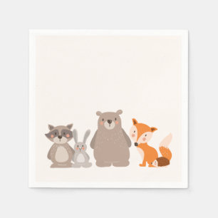 Serviettes Jetables Fox d'ours de forêt d'animaux de serviette de
