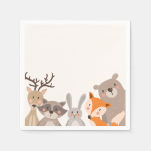Serviettes Jetables Fox d'ours de forêt d'animaux de serviette de