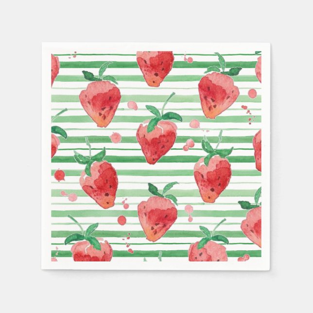 Serviettes Jetables Fraise (Devant)