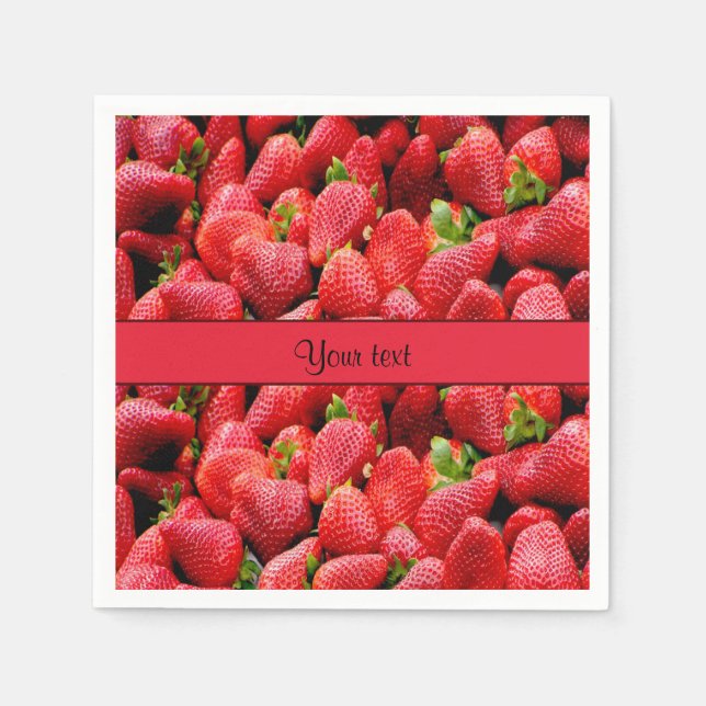 Serviettes Jetables Fraises (Devant)
