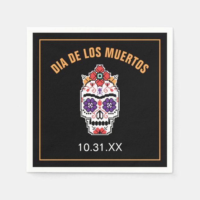 Serviettes Jetables Frida Kahlo | Dia De Los Muertos (Devant)