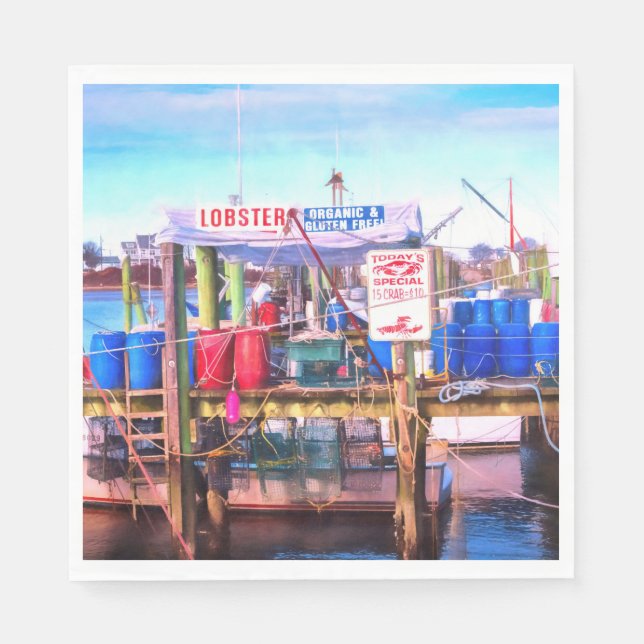 Serviettes Jetables Fruits de mer frais (Devant)