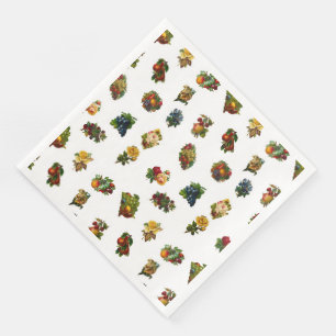 Serviettes Jetables Fruits et fleurs vintages