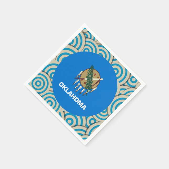 Serviettes Jetables Fun Filled, drapeau rond de l'Oklahoma (Coin)