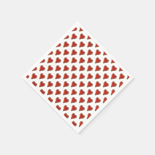 Serviettes Jetables Funny Heart Pattern gold red + your backgr. & (Coin)
