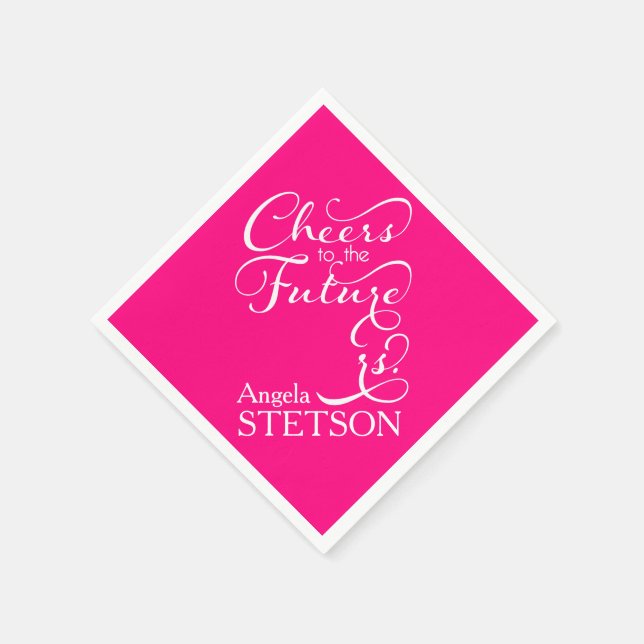 Serviettes Jetables Futur Mme Fête des mariées | Hot Pink (Coin)