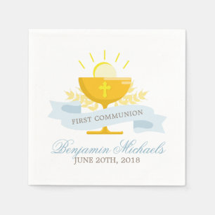 Serviettes Jetables Garçons Première Communion sainte