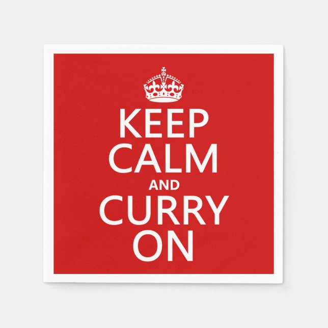 Serviettes Jetables Gardez le calme et le curry allumés (Devant)