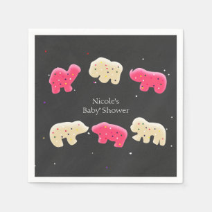 Serviettes Jetables Gâteau animal avec paillettes pour 1er anniversair