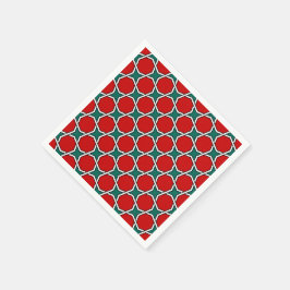 Serviettes Jetables Géométrique égyptienne quadruple en rouge et vert