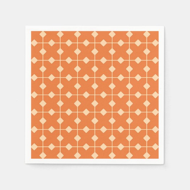 Serviettes Jetables Géométrique moderne, Diamants - Mandarin orange (Devant)