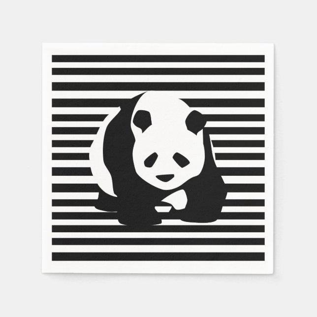 Serviettes Jetables Giant Panda et Stripes (Devant)