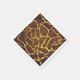 Serviettes Jetables Giraffe Brown et jaune