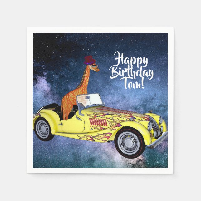 Serviettes Jetables Giraffe dans l'espace Cocktail Papier-serviettes (Devant)