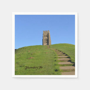Serviettes Jetables Glastonbury Tor Somerset
