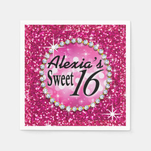 Serviettes Jetables Glitz Bling Parties scintillant étincelante Sweet