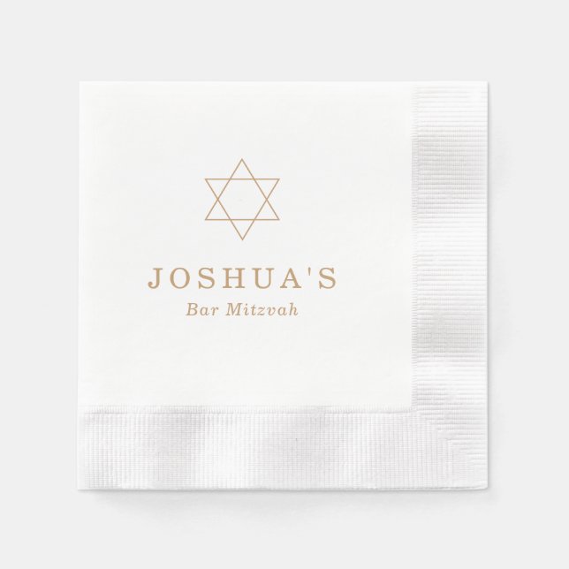 Serviettes Jetables Gold Bar Mitzvah (Devant)