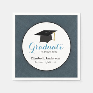 Serviettes Jetables Graduate Class of 2023 Blue Denim