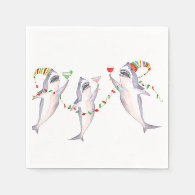 Serviettes Jetables Grand blanc de la fête de Noël (Devant)