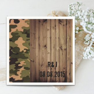 Serviettes Jetables grange rustique bois pays ouest Camo Mariage