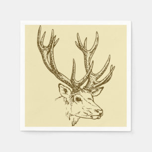 Serviettes Jetables Graphique principal d'illustration de cerfs