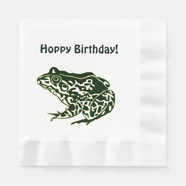 Serviettes Jetables Grenouille d'anniversaire Hoppy (Devant)