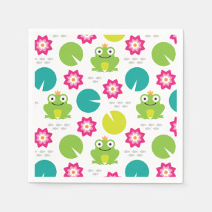 Serviettes Jetables Grenouille et motif sans couture de Nenuphar