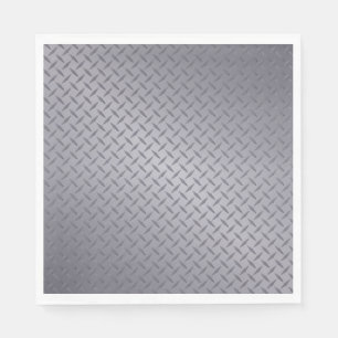 Serviettes Jetables Gris Acier Tôle Diamantée