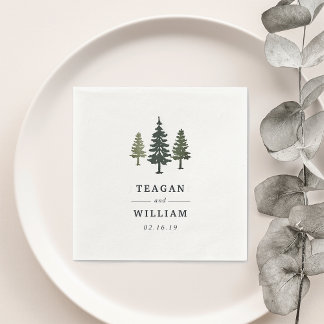 Serviettes Jetables Gros pins | Mariage personnalisé