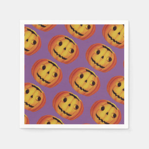 Serviettes Jetables Halloween à l'ancienne, Citrouille (jack-o'-lanter