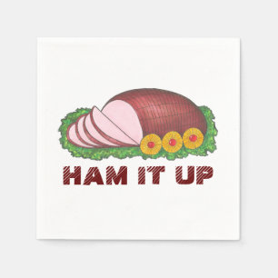 Serviettes Jetables HAM IT UP Holiday Hams Christmas Dinner Naples