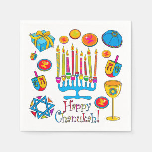 Serviettes Jetables Hanoukka heureuse - Chanukah Napkin